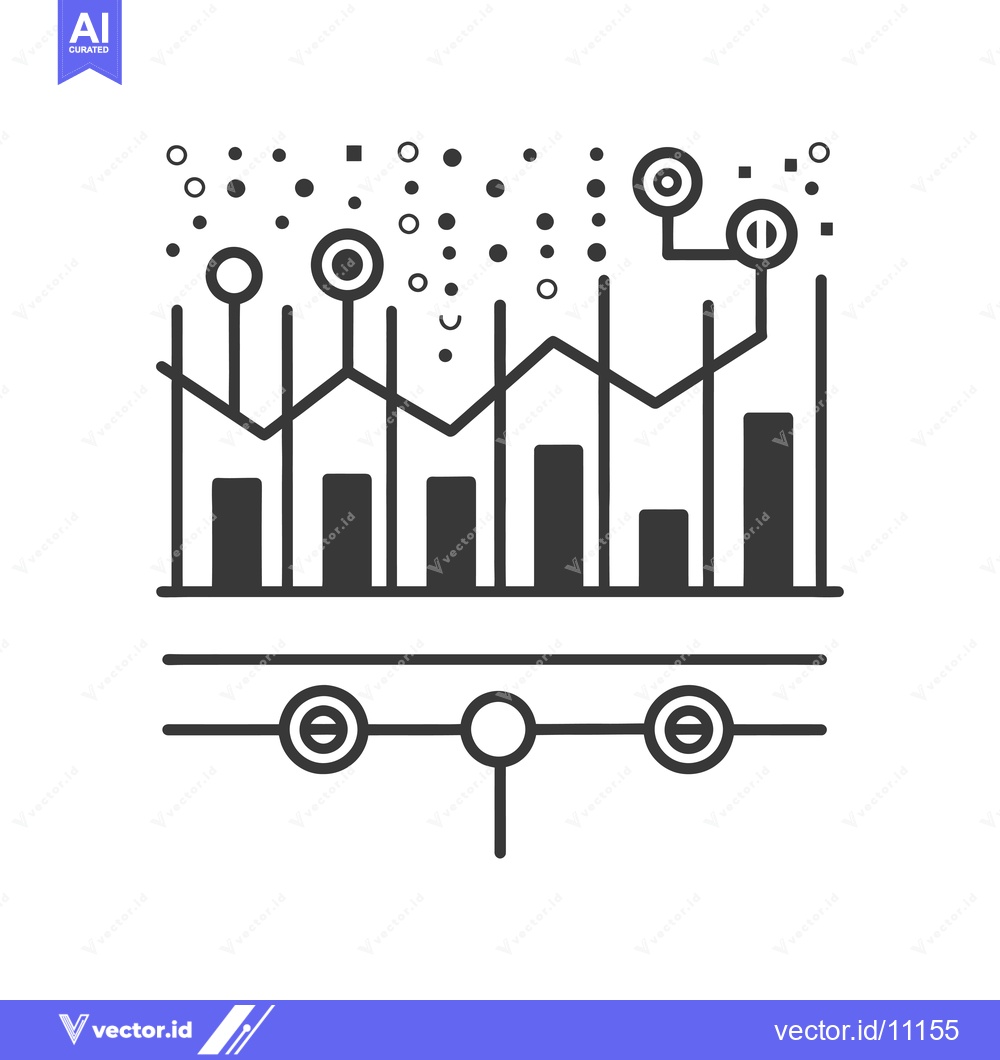 Premium Vector dari Abstract Data Visualization with Line Graph and Bars