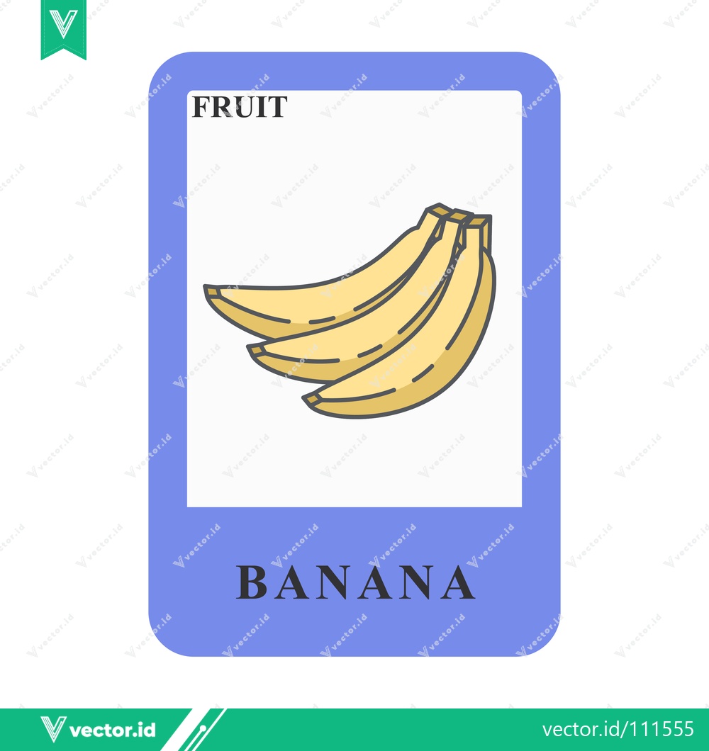 Premium Vector dari Illustration of a Bunch of Yellow Bananas on a White Background with the Word Fruit and Banana