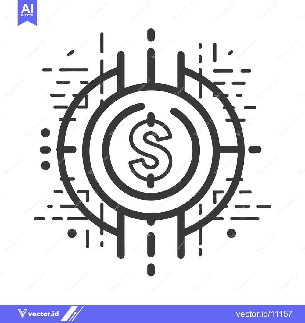 Premium Vector dari Abstract Design of a Coin with a Dollar Sign Inside