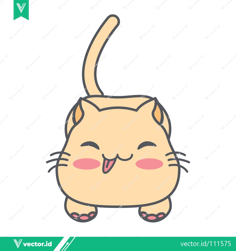 Premium Vector dari Cute Kawaii Cat Illustration