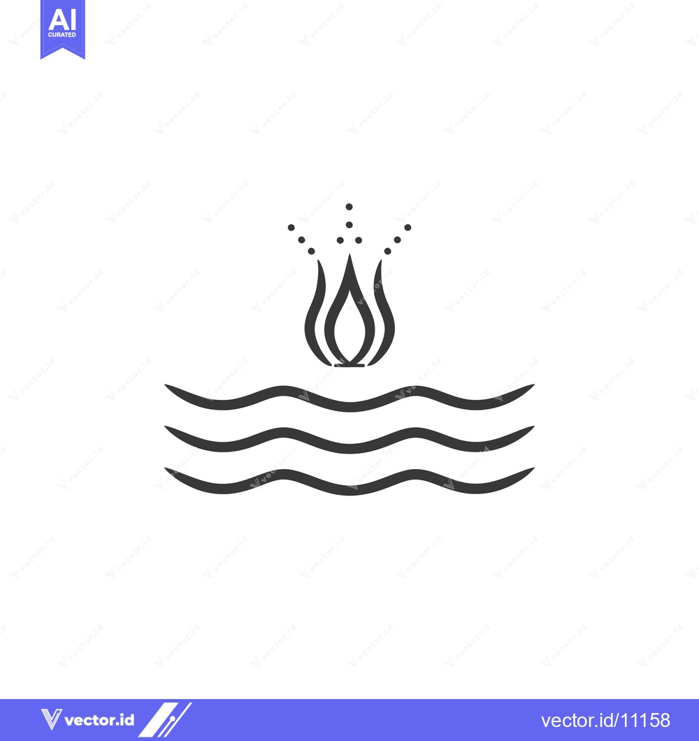 Premium Vector of Abstract Design of a Flame Above Three Waves