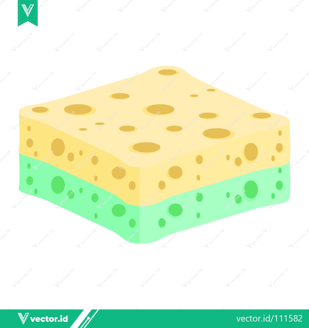 Premium Vector dari A Colorful Kitchen Sponge for Cleaning and Scrubbing