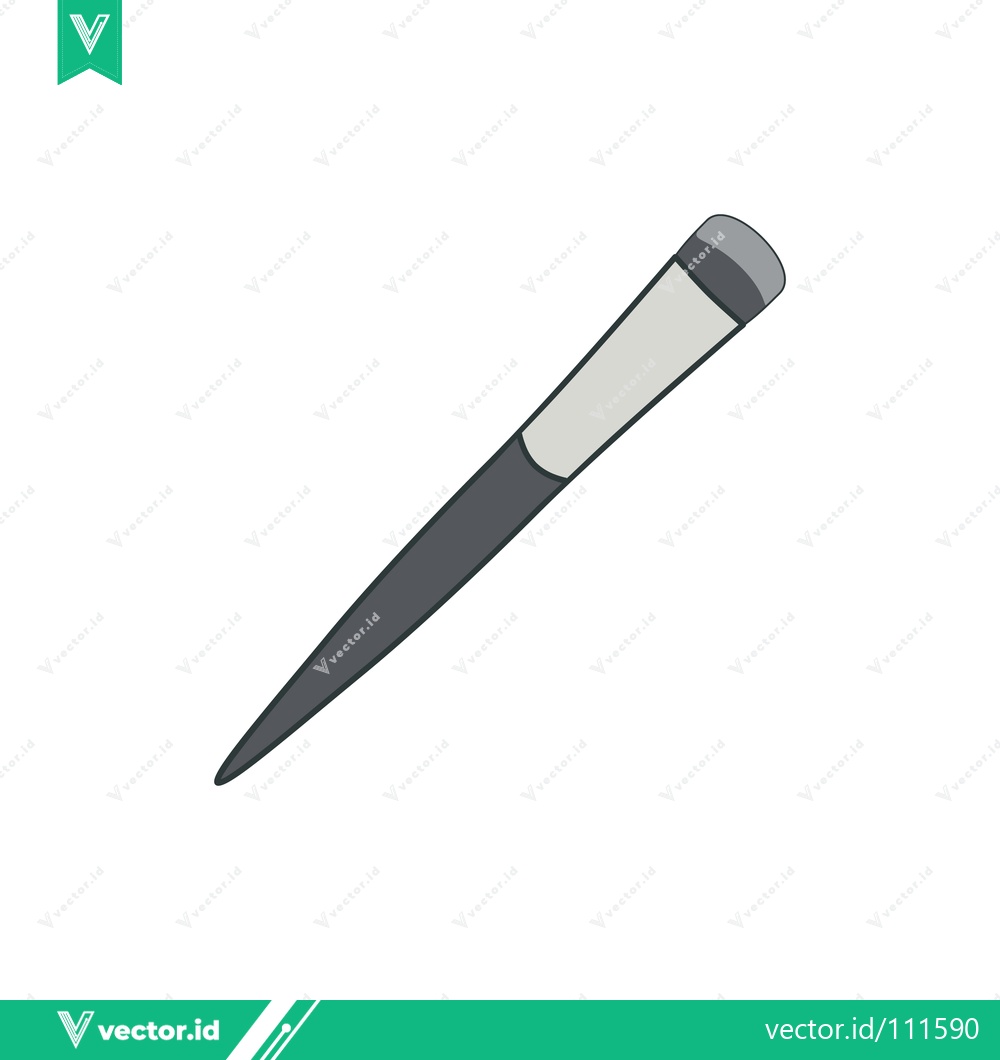 Premium Vector of Stylized Illustration of a Single Makeup Brush