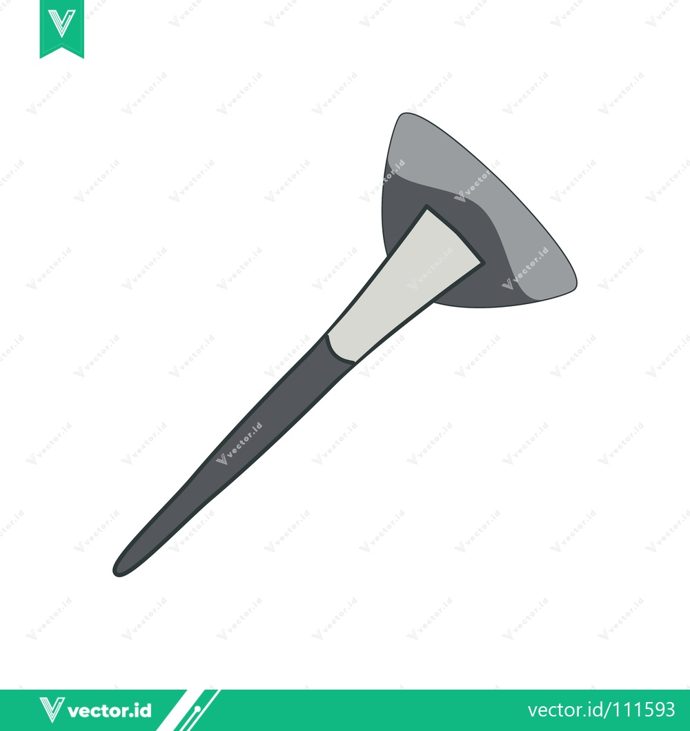 Premium Vector dari Stylized Illustration of a Makeup Brush with a Wide Applicator