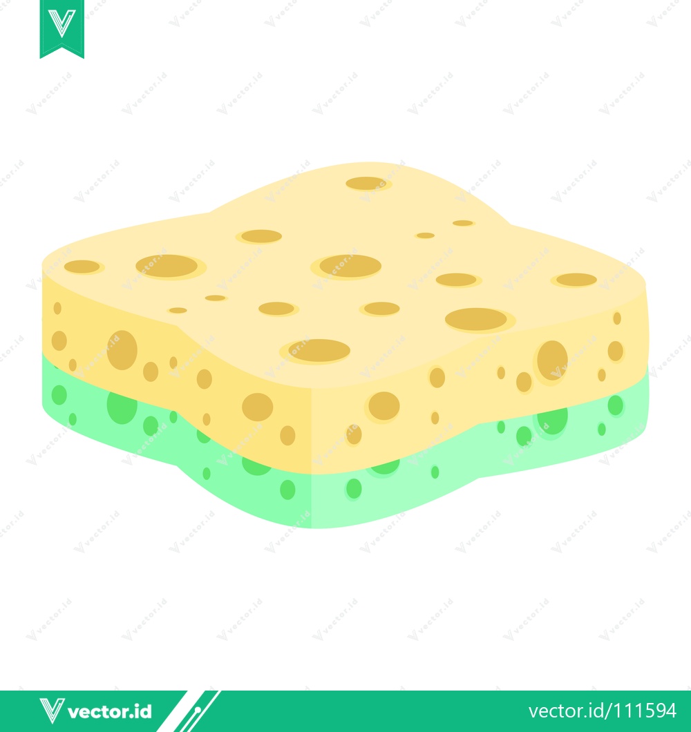Premium Vector dari Yellow and Green Kitchen Sponge for Cleaning