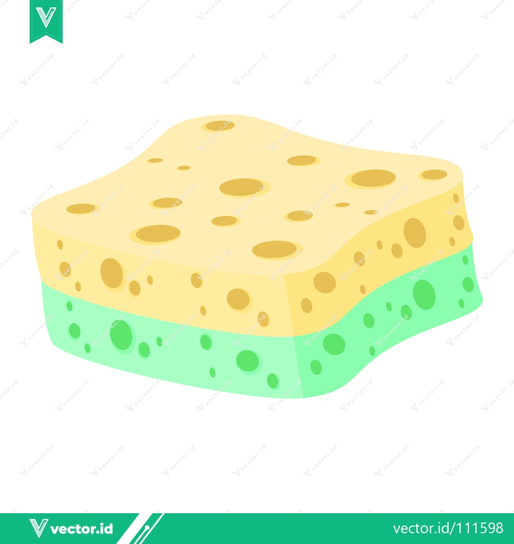 Premium Vector of Cartoon Sponge for Cleaning Kitchen Surfaces