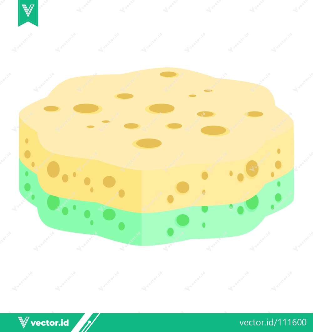 Premium Vector dari A Two-Layered Kitchen Sponge with a Textured Surface