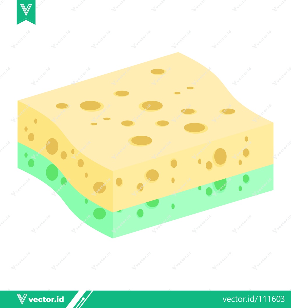 Premium Vector dari Yellow and green cleaning sponge with holes