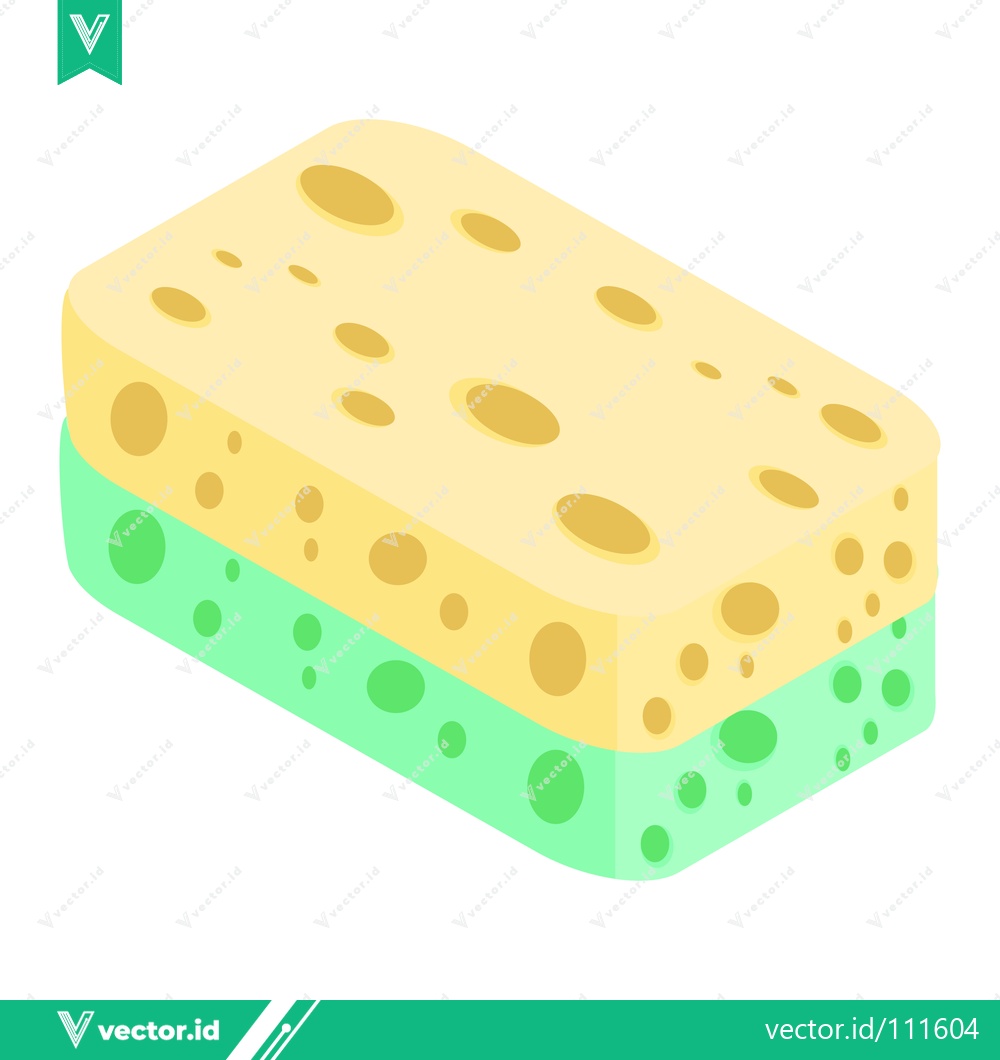 Premium Vector dari A Two-Layered Kitchen Sponge for Cleaning Dishes