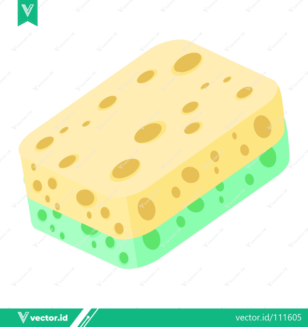 Premium Vector dari A Simple Cartoon Sponge for Cleaning Tasks