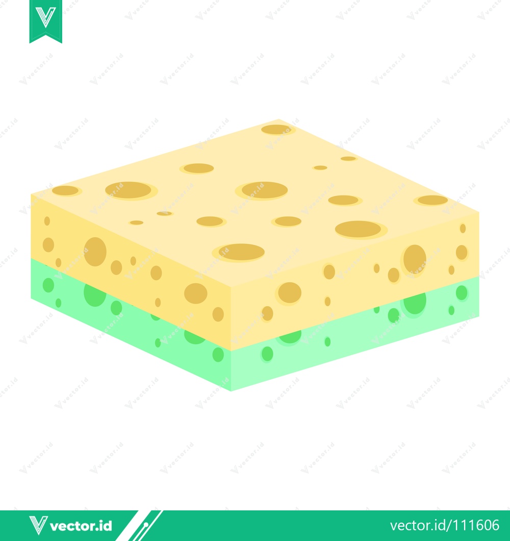 Premium Vector dari A Two-Layered Kitchen Sponge for Cleaning and Scrubbing