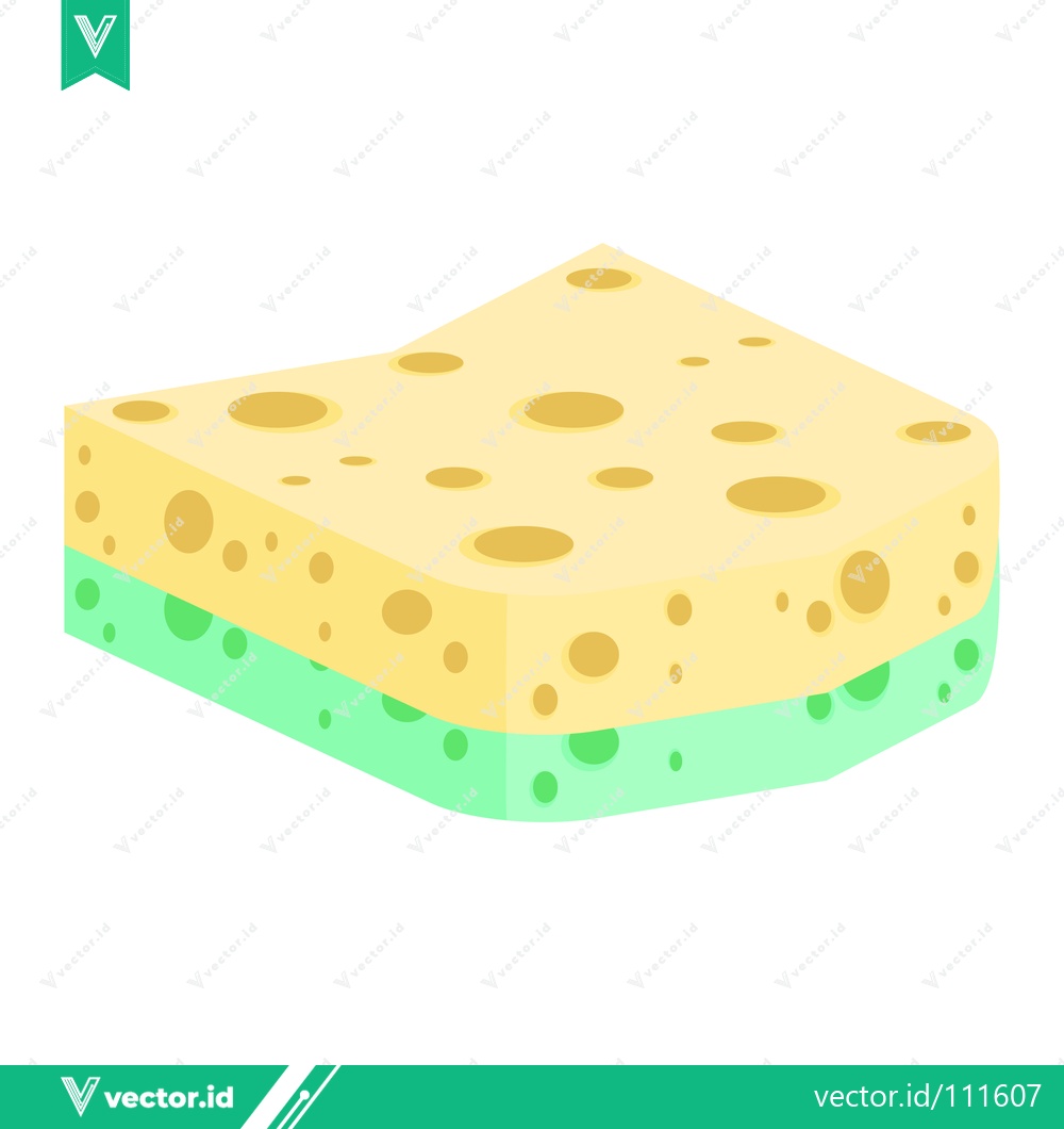 Premium Vector dari Yellow and green sponge for cleaning and washing dishes