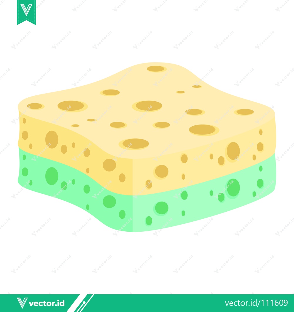 Premium Vector dari Yellow and Green Kitchen Sponge for Cleaning