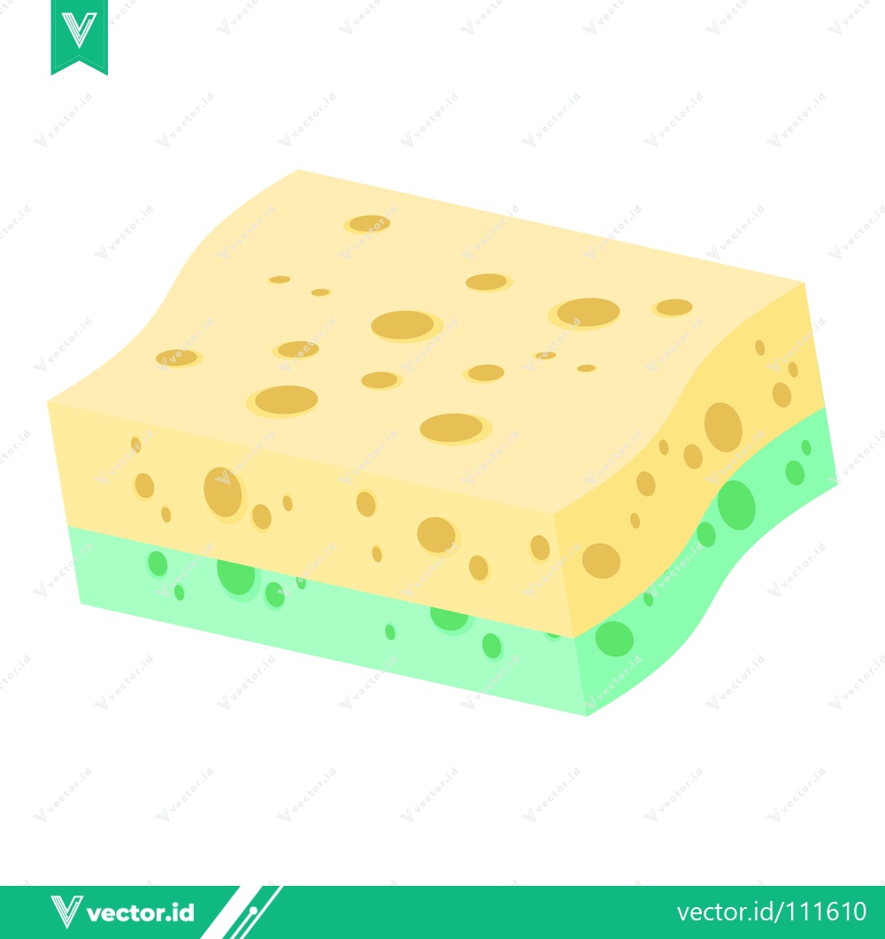 Premium Vector dari Yellow and green cleaning sponge with holes