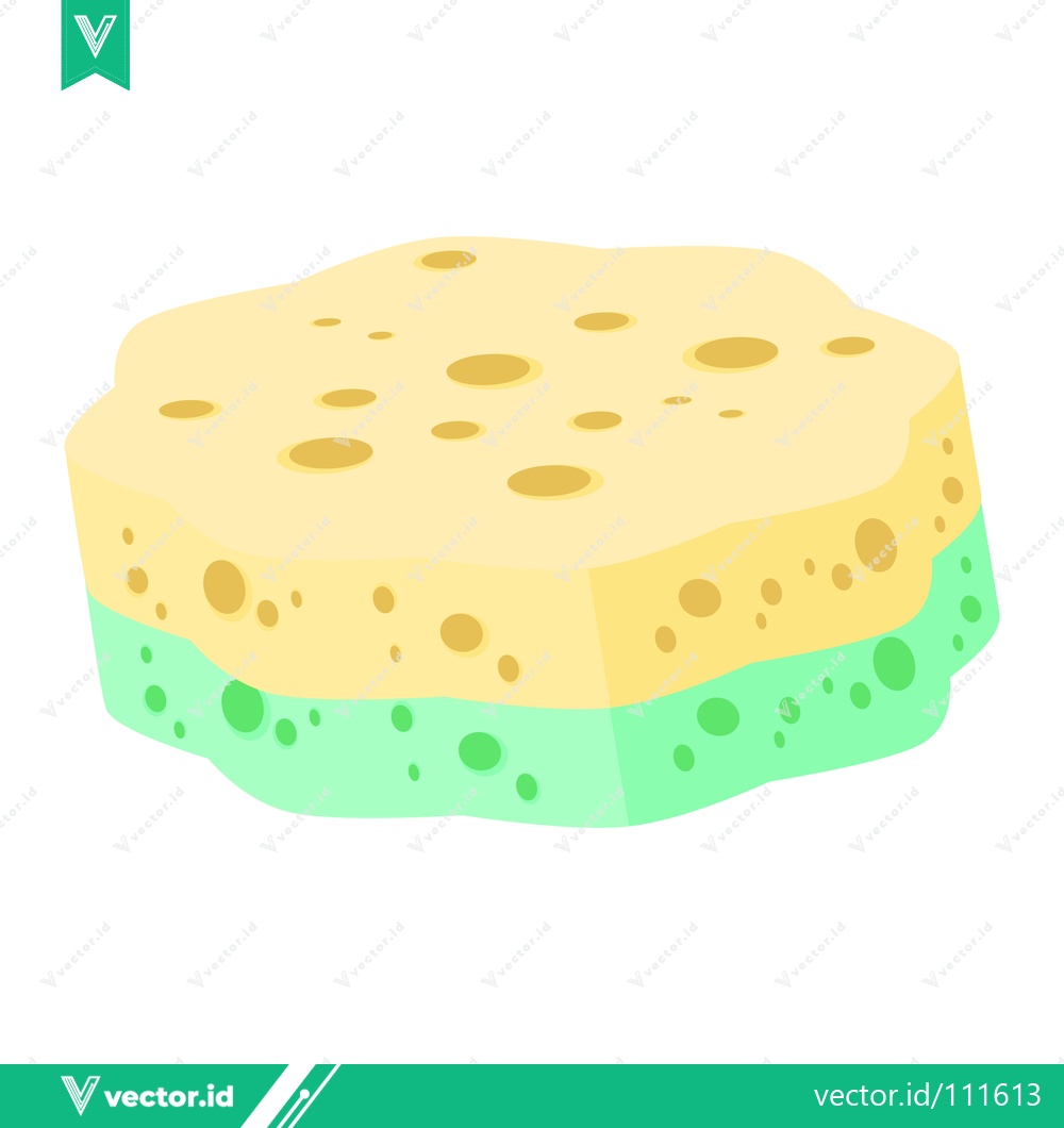 Premium Vector dari A Two-Tone Kitchen Sponge for Cleaning and Scrubbing