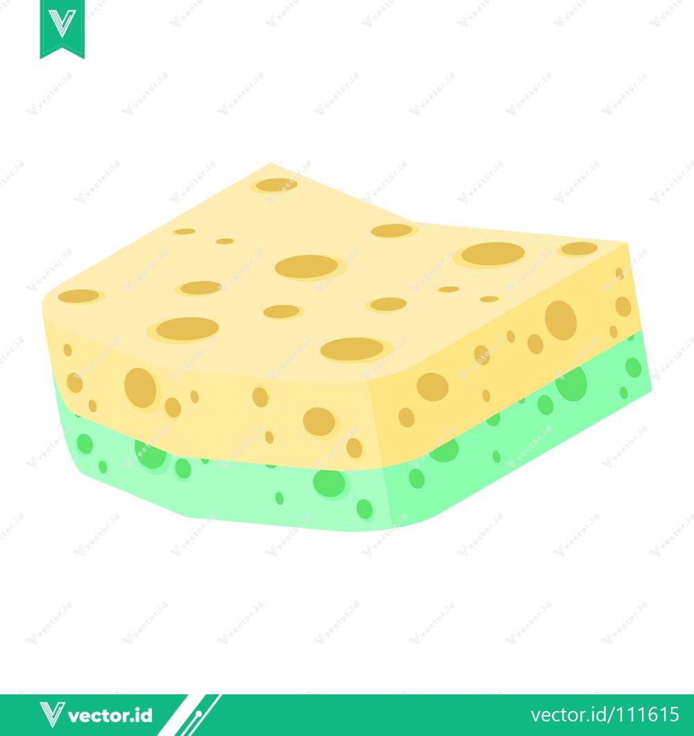 Premium Vector dari A Two-Layered Kitchen Sponge for Cleaning and Scrubbing