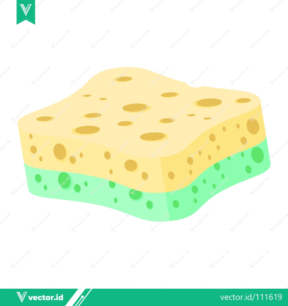 Premium Vector dari Yellow and green cleaning sponge with holes