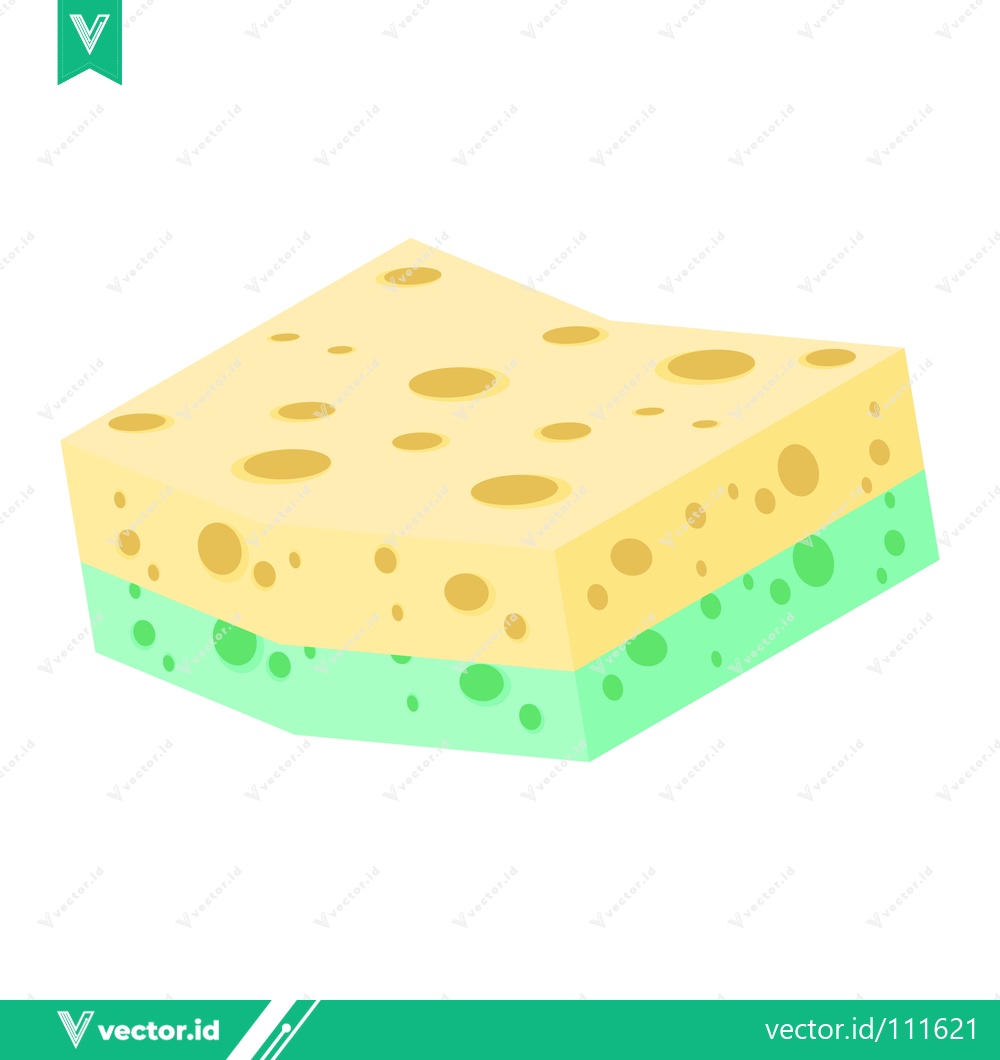 Premium Vector of A Two-Layered Kitchen Sponge for Cleaning