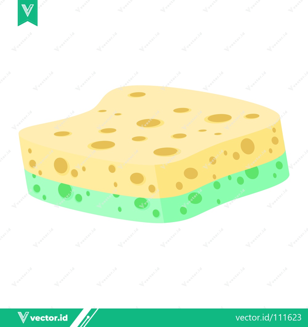 Premium Vector dari Yellow and Green Two-Layered Sponge for Cleaning