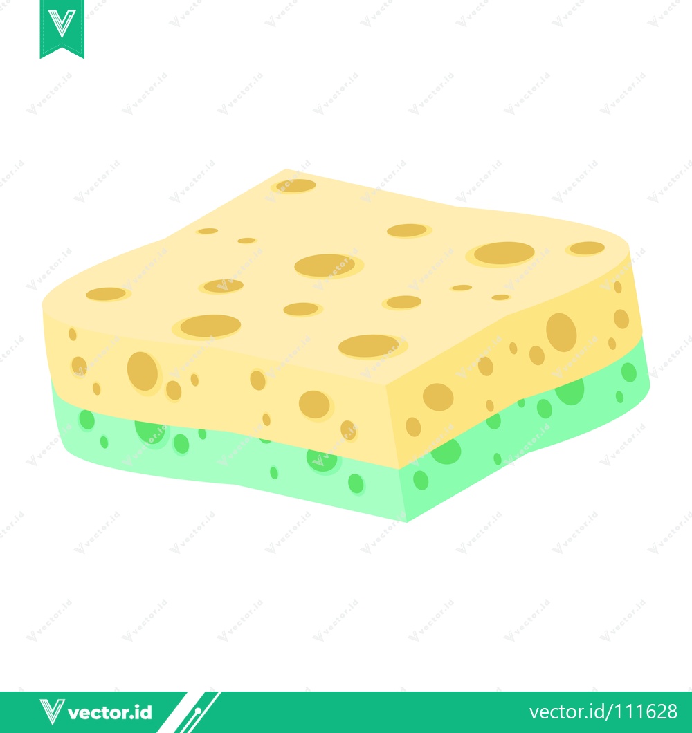 Premium Vector dari A Two-Tone Kitchen Sponge for Cleaning and Scrubbing
