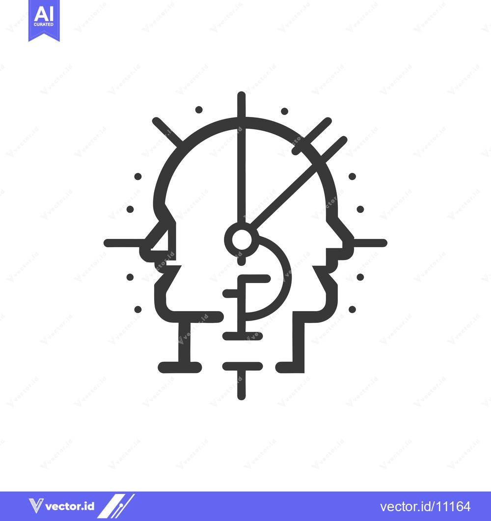 Premium Vector dari Abstract Design of Human Head with Clock Inside