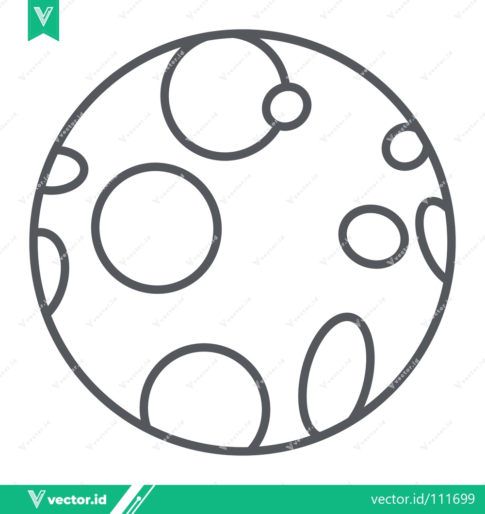 Premium Vector dari Simple Line Art Illustration of a Planet with Craters