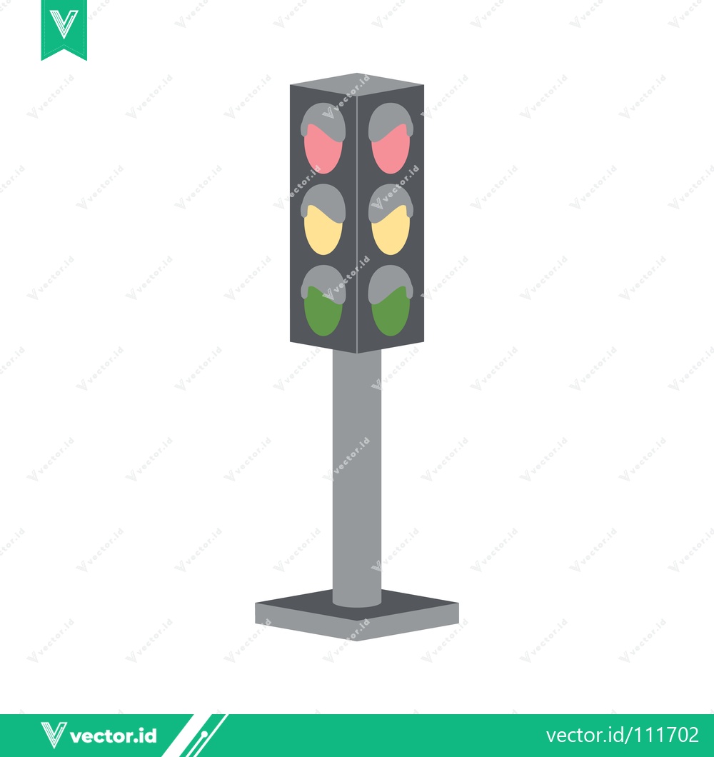 Premium Vector dari Traffic Light Signal with Red and Yellow Lights Illuminated