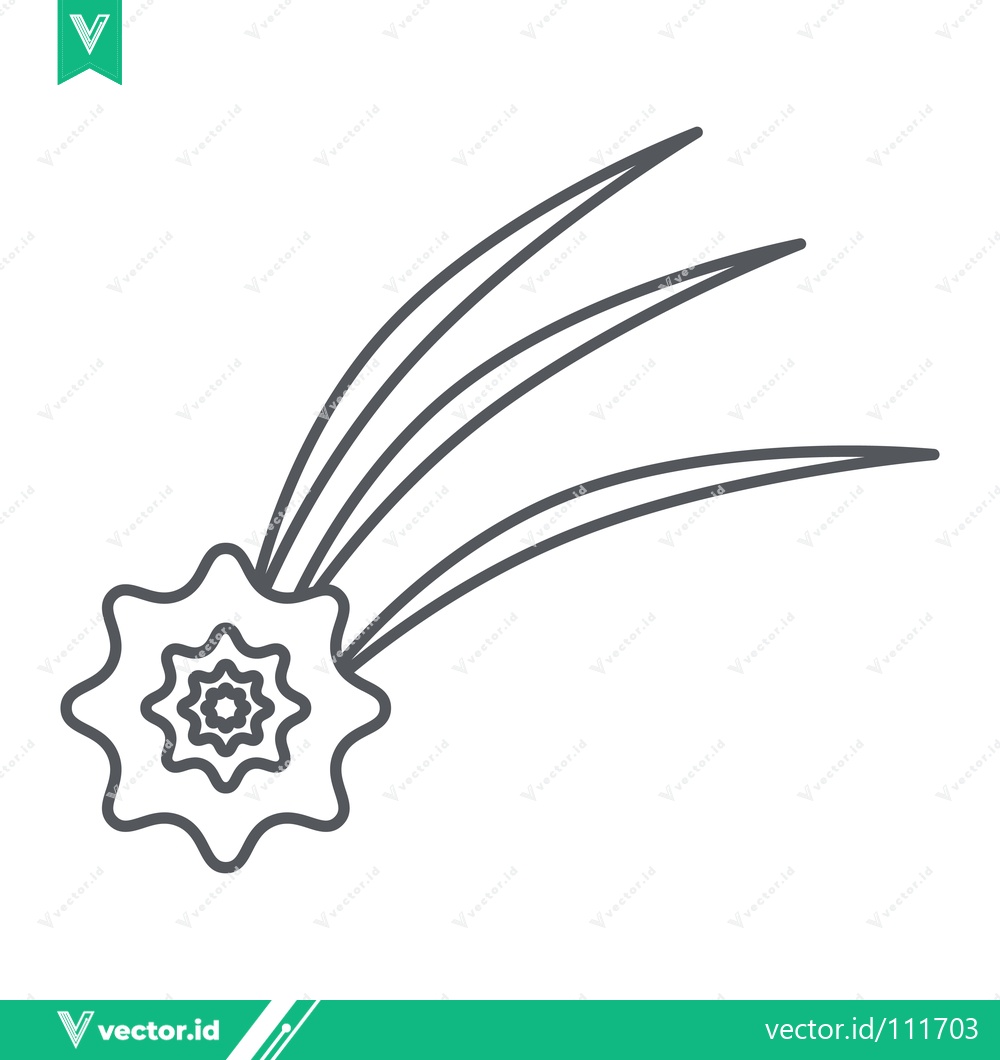 Premium Vector of Stylized Comet or Meteor with Trailing Streaks