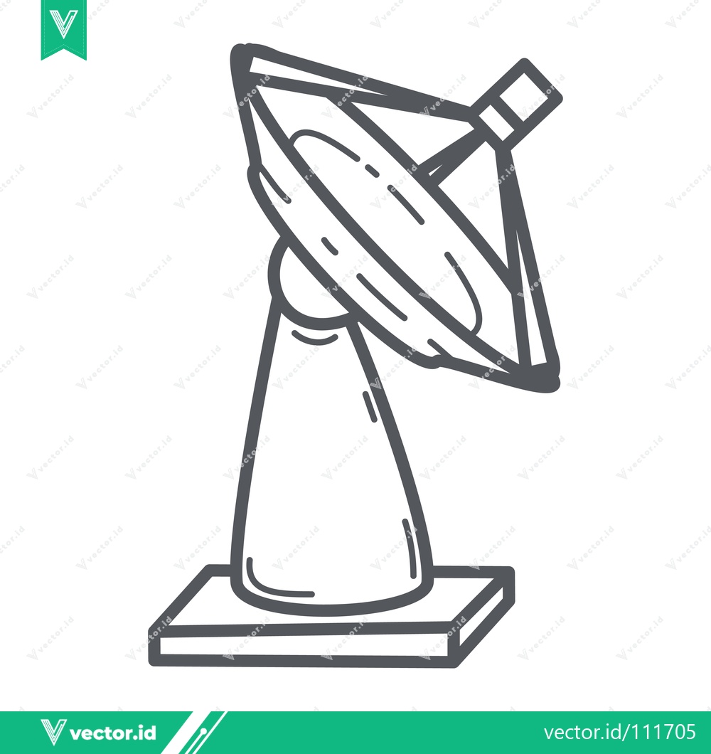 Premium Vector dari Hand-drawn illustration of a satellite dish on a stand