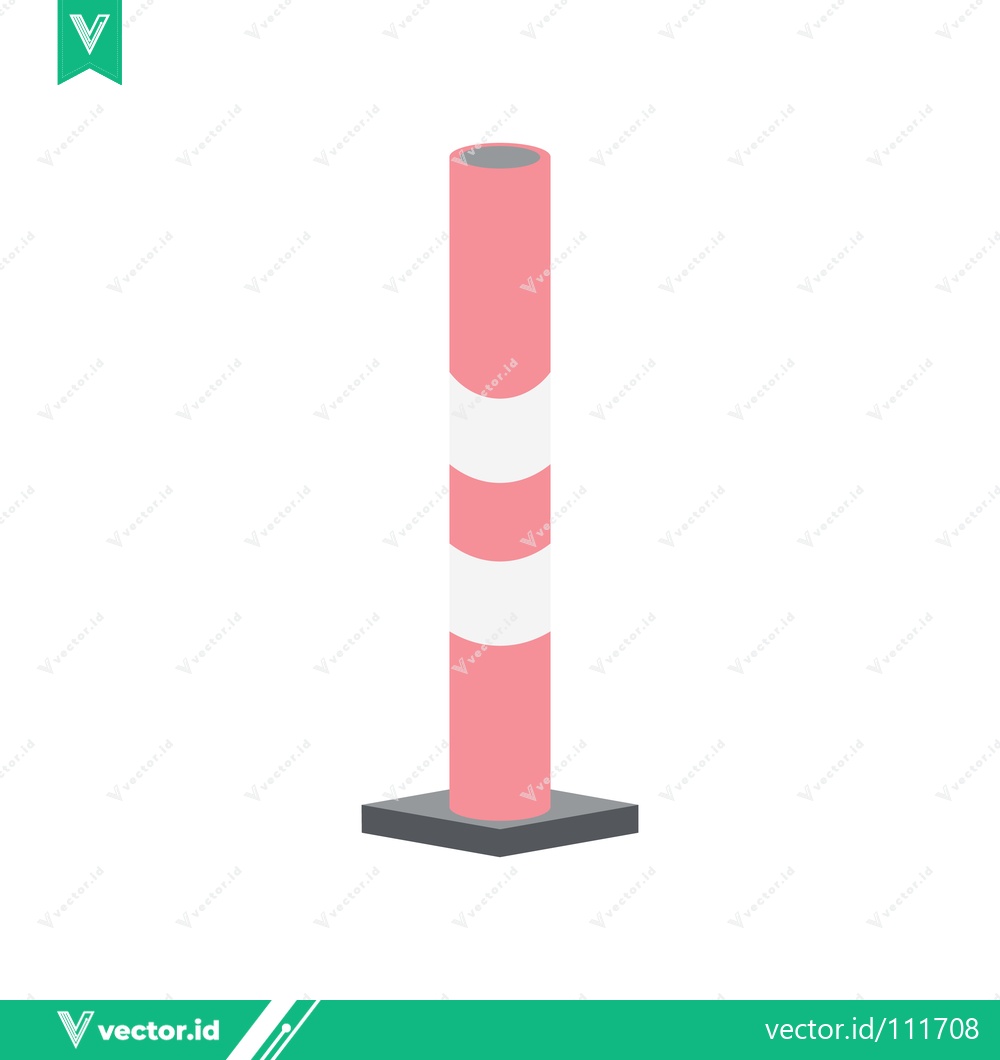 Premium Vector of Pink and white striped traffic cone on a white background