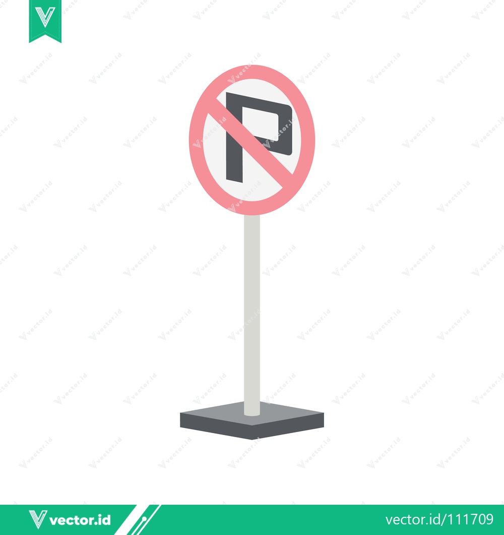Premium Vector dari No Parking Sign Isolated on White Background