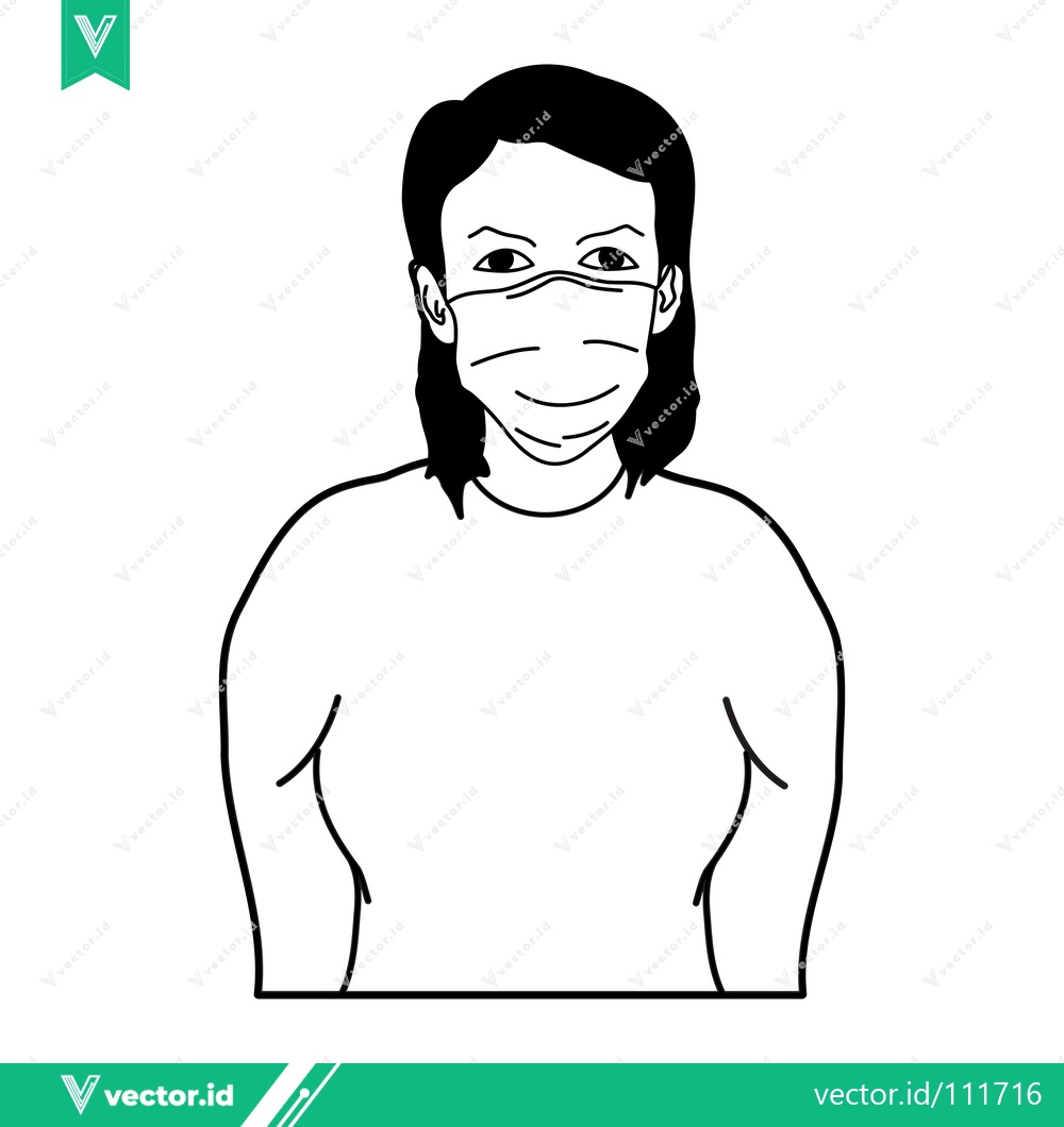 Premium Vector dari Person wearing a protective face mask for health and safety
