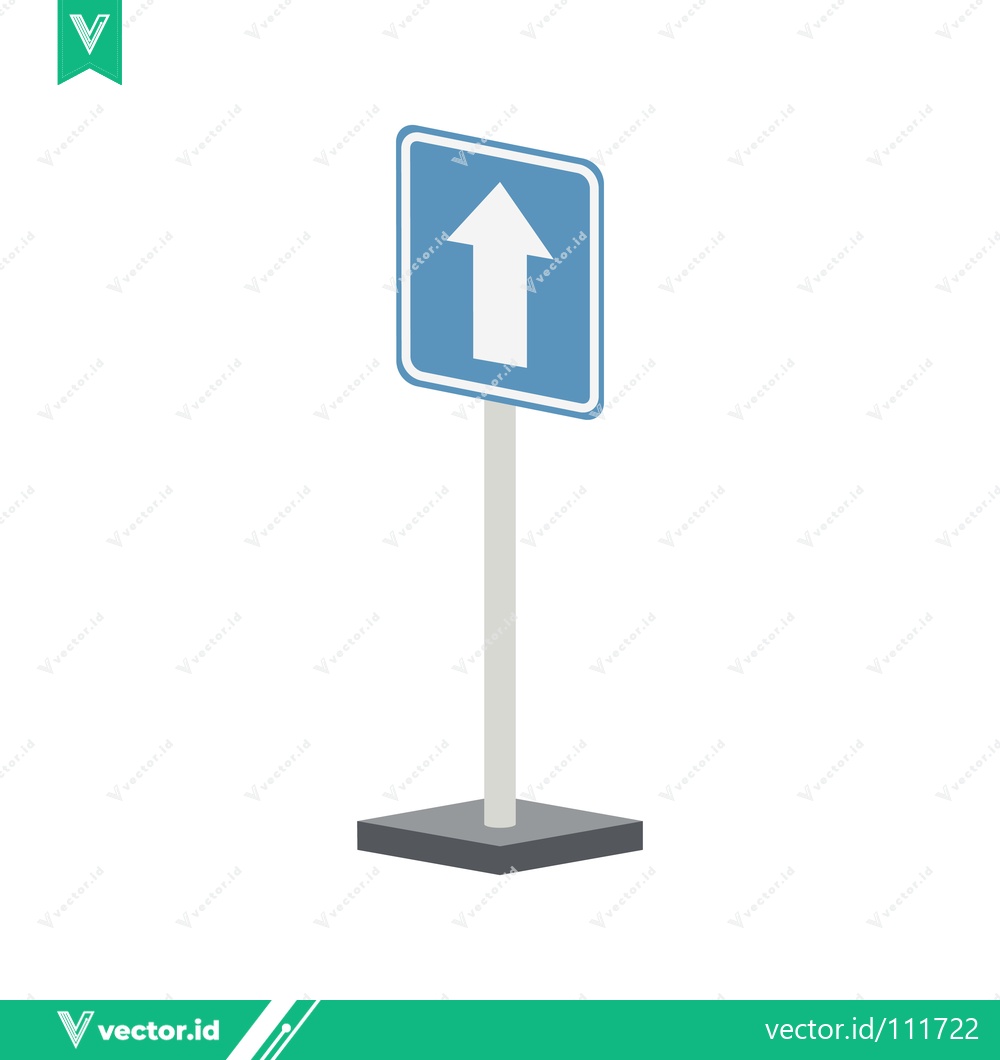 Premium Vector dari One Way Street Sign with Up Arrow