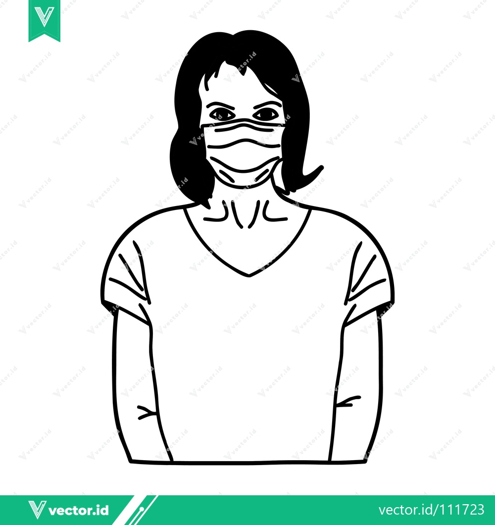 Premium Vector dari Illustration of a person wearing a protective face mask