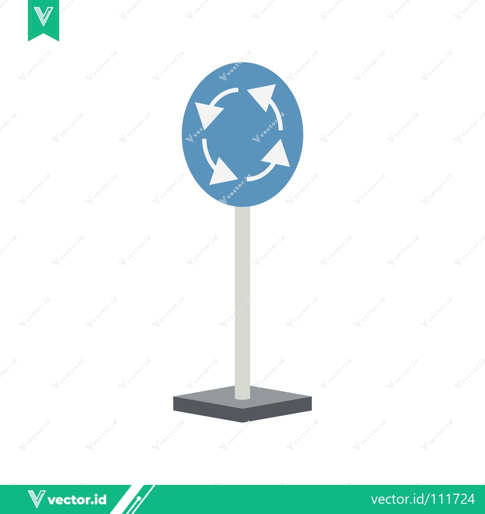 Premium Vector dari Roundabout Traffic Sign with Circular Arrows