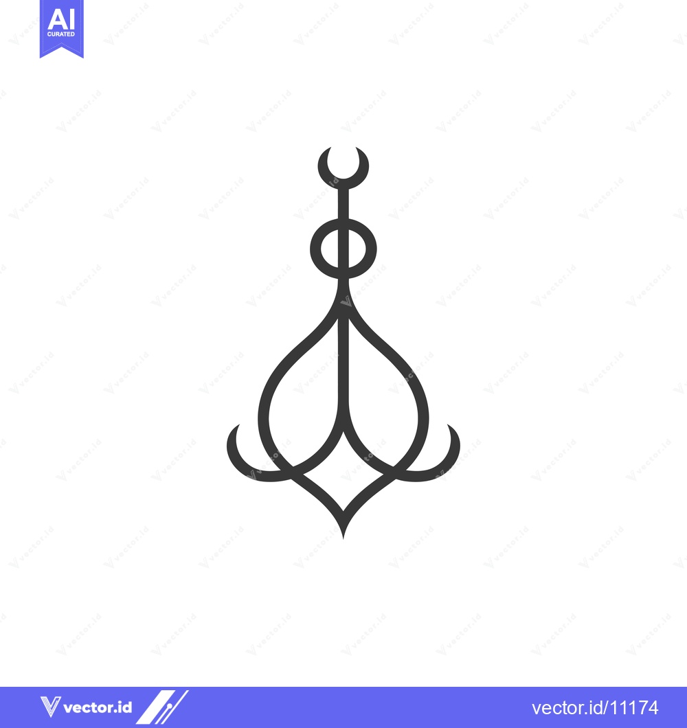 Premium Vector dari Abstract design with a crescent moon, circle, and stylized flower.
