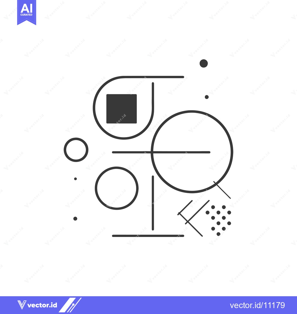 Premium Vector dari Abstract Design with Circles, Squares, and Lines