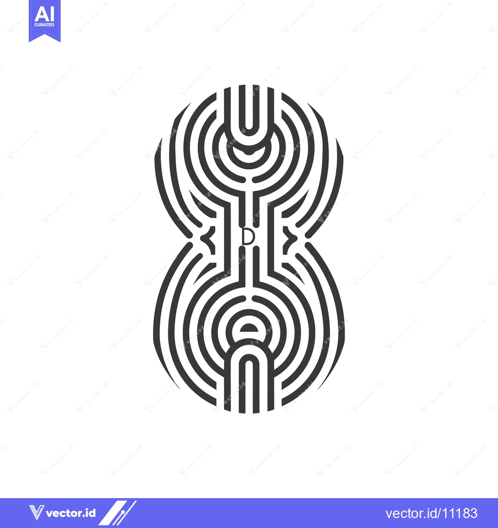 Premium Vector of Abstract Design with Concentric Circles and a Letter D