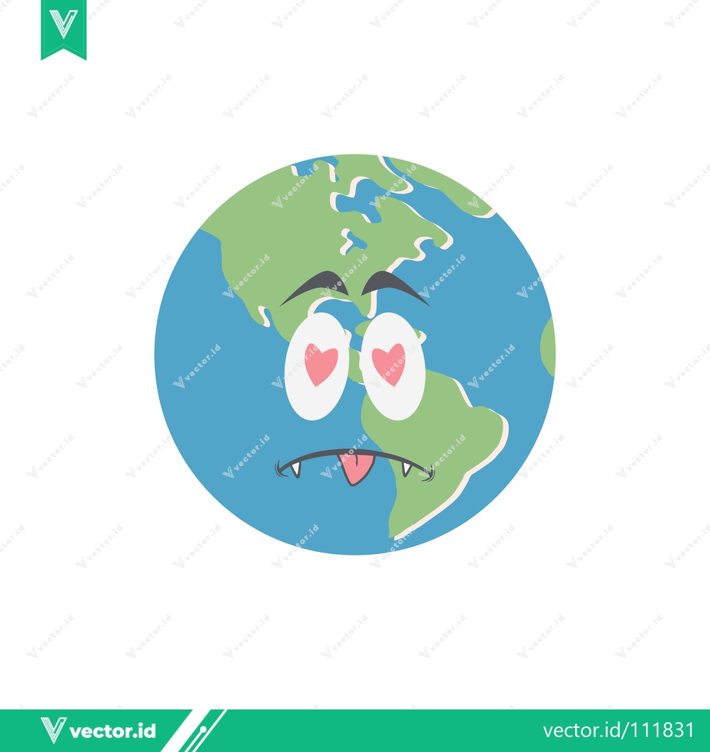 Premium Vector dari Sad Earth Face Cartoon Illustration