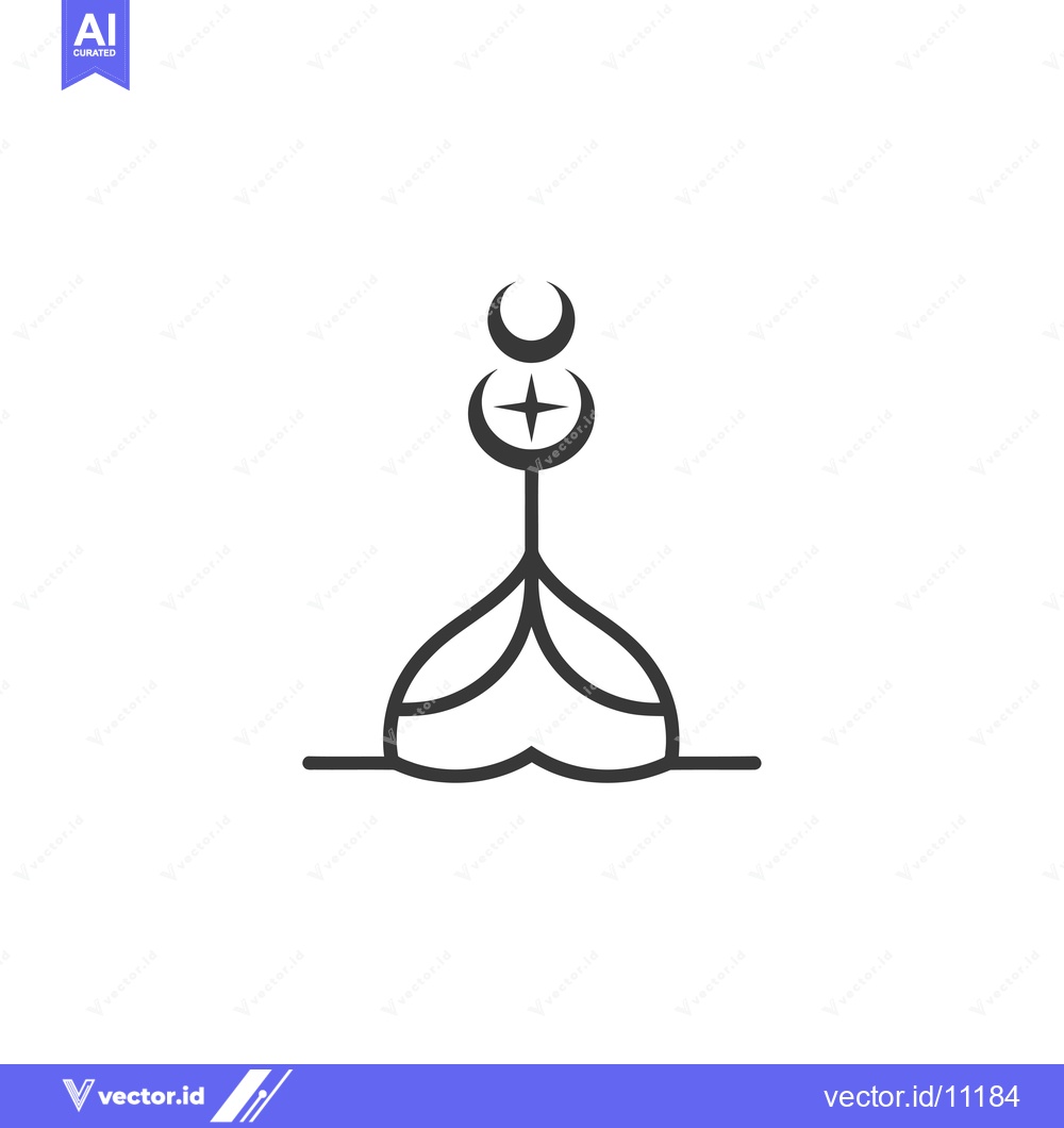 Premium Vector dari Abstract Design with Crescent Moons, a Star, and a Base