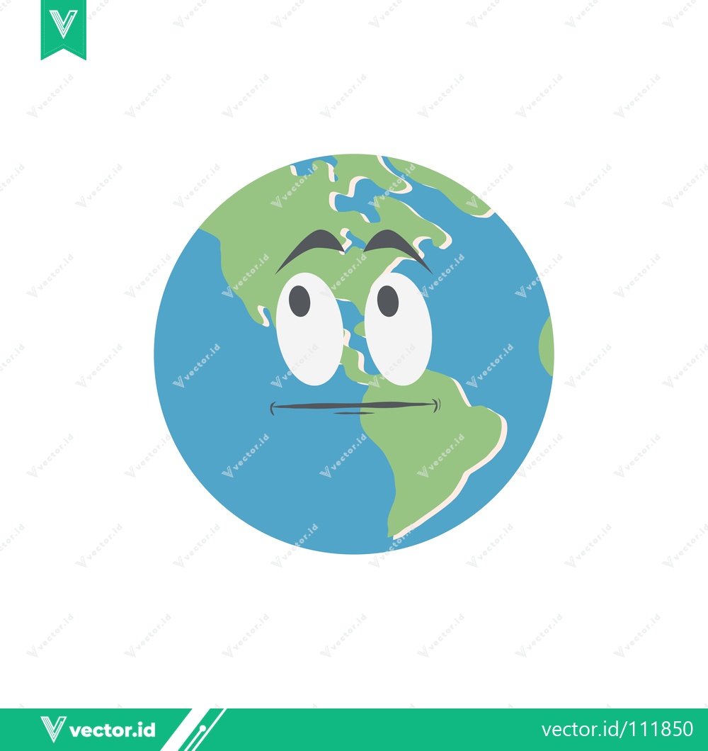 Premium Vector dari Confused Earth Character with Worried Expression