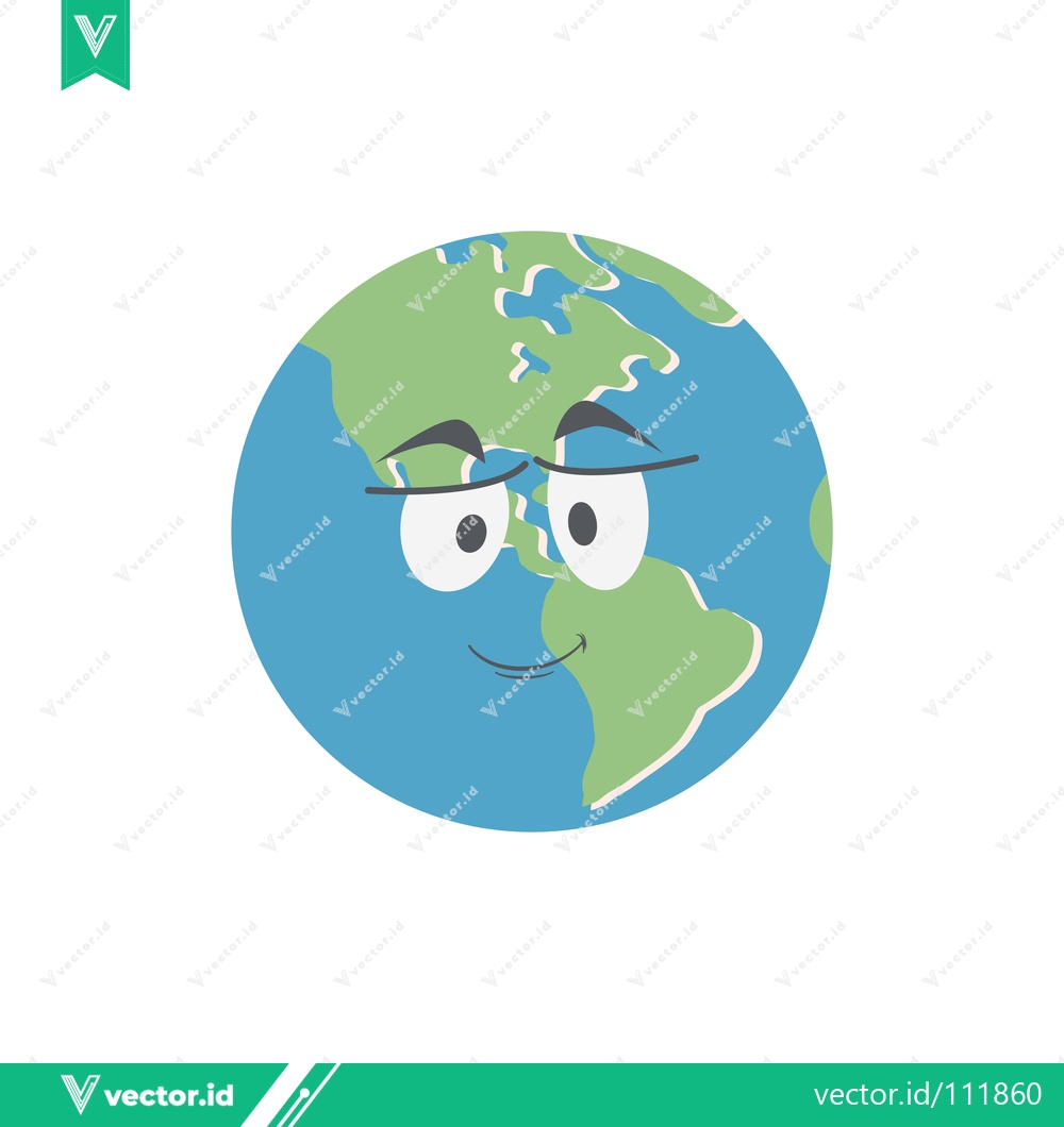 Premium Vector of Happy Cartoon Earth Character with a Friendly Face