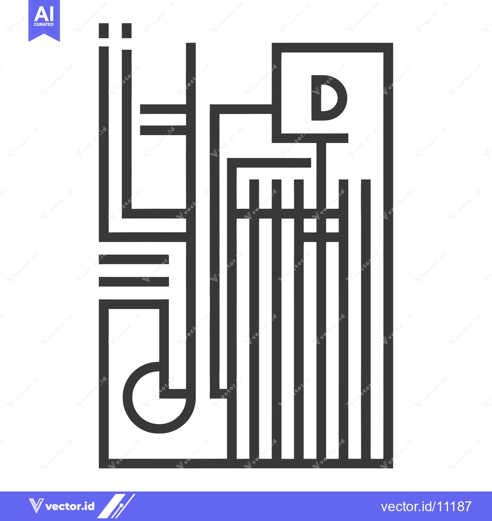 Premium Vector dari Abstract Design with Geometric Shapes and a Letter "D"