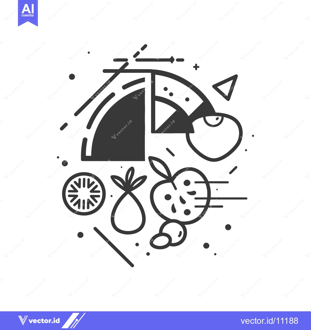 Premium Vector of Abstract design with geometric shapes and fruits