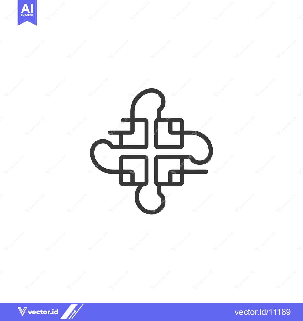 Premium Vector dari Abstract design with interconnected squares and curves