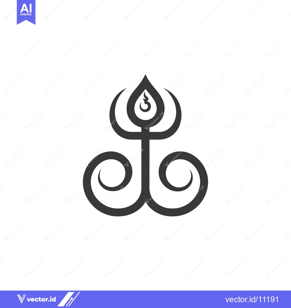 Premium Vector of Abstract design with stylized flame and curls