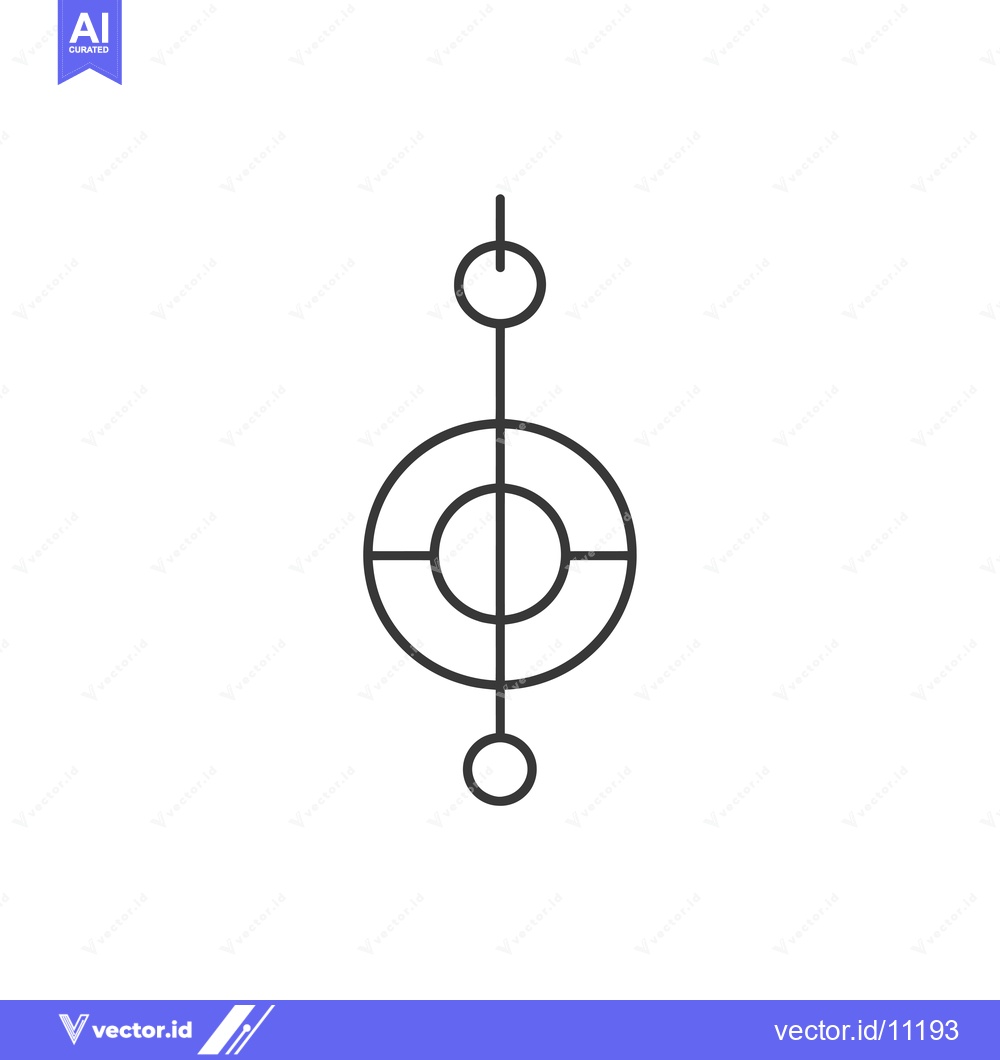Premium Vector of Abstract Design with Three Interconnected Circles and a Vertical Line