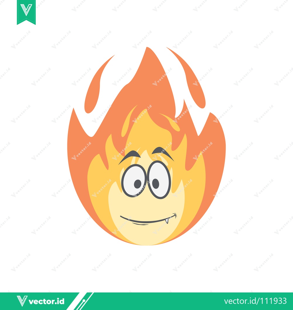 Premium Vector dari Funny Cartoon Fire Character with Expressive Face
