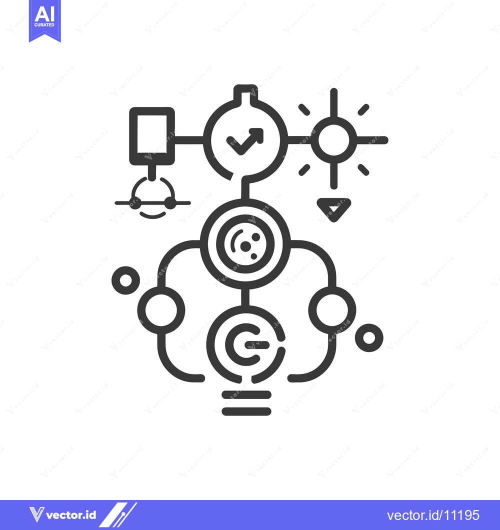 Premium Vector dari Abstract Diagram of Connected Circles, Squares, and Arrows