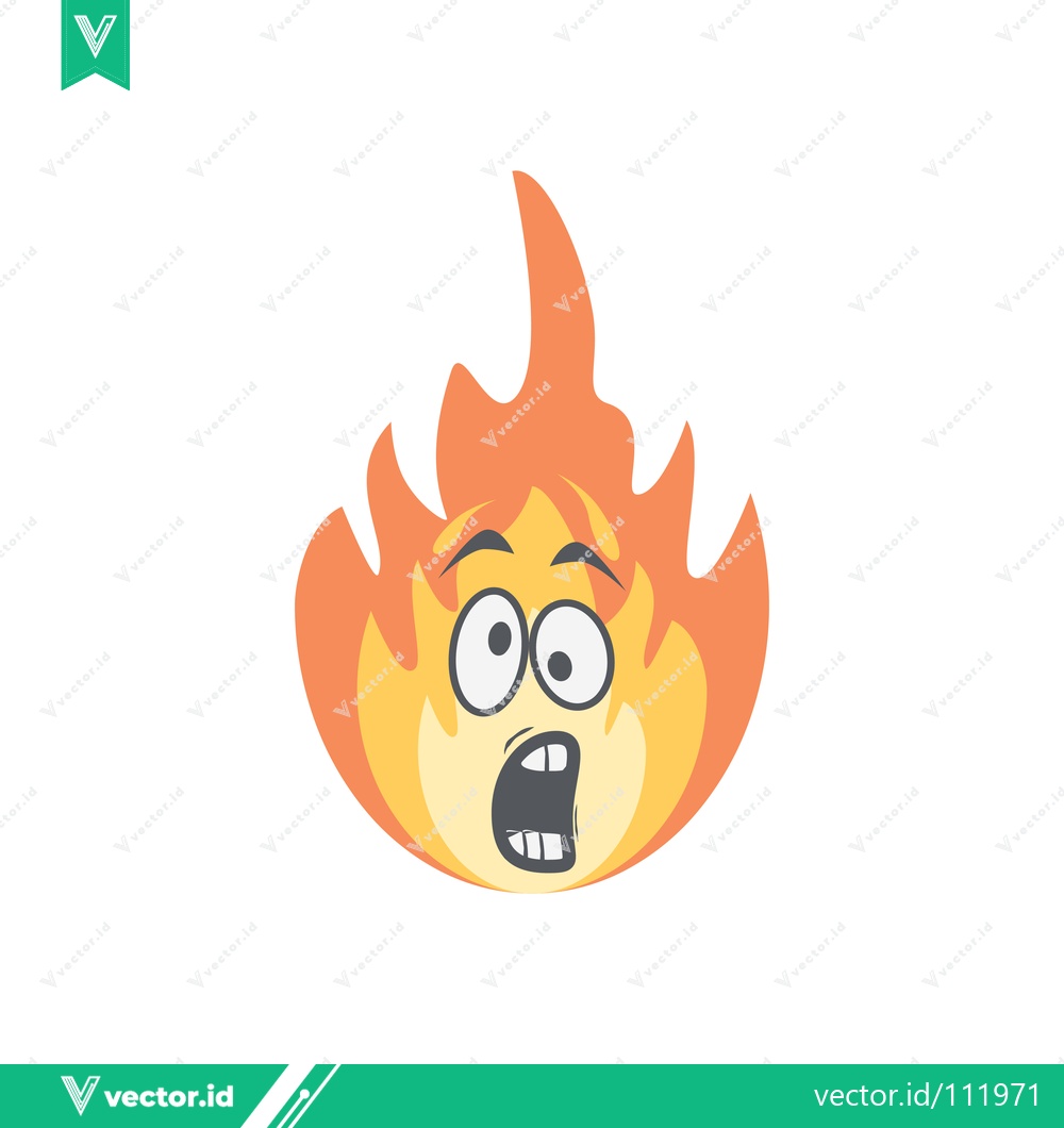 Premium Vector dari Scared Fire Character with Wide Eyes and Open Mouth